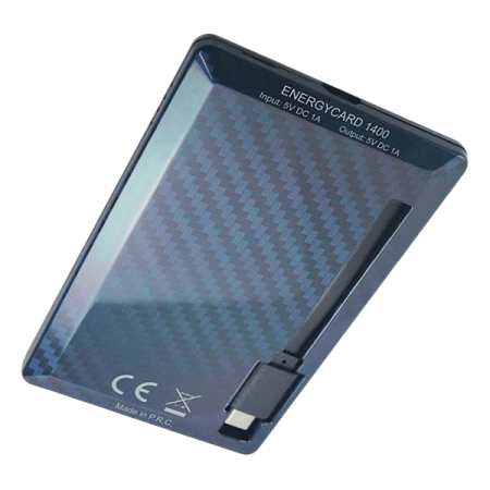Портативное зарядное устройство Tuncmatik EnergyCard 1400 Lightning, 1400мА·ч, Чёрный
