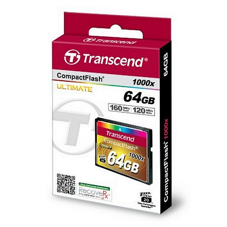.64GB CompactFlash Card, Hi-Speed 1000X, Transcend "TS64GCF1000" (R/W: 160/120MB/s) .64GB CompactFlash Card, Hi-Speed 1000X, Transcend "TS64GCF1000" (R/W: 160/120MB/s)