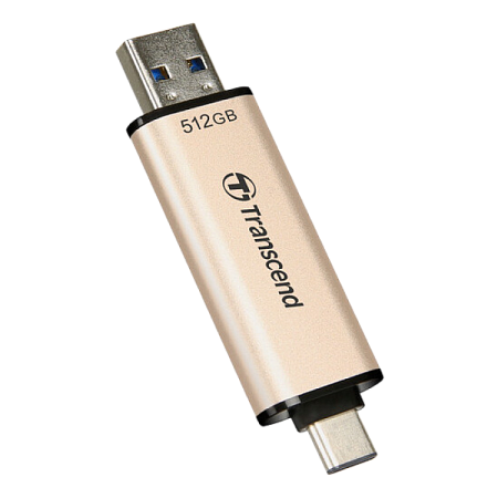  512GB USB3.1/Type-C Flash Drive  Transcend "JetFlash 930C", Gold, Classic Cap,OTG (R/W:420/400MB/s)