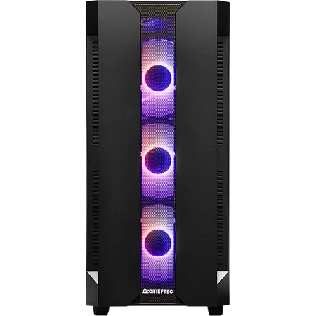 Case ATX Chieftec HUNTER, w/o PSU, 0.5mm, 4x120mm ARGB fans, ARGB Hub, Front Mesh, Tempered Glass, 2