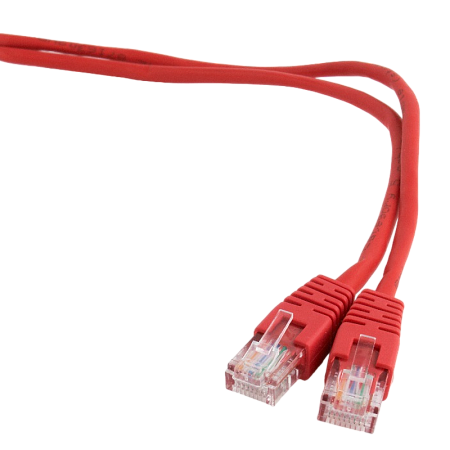  0.5m, Patch Cord  Red, PP12-0.5M/R, Cat.5E, Cablexpert, molded strain relief 50u" plugs
