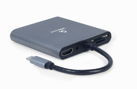 Docking Station Gembird A-CM-COMBO6-01, USB3.1, USB-C, HDMI, VGA, 3.5mm, SD, MicroSD, PD 60W, Metal Docking Station Gembird A-CM-COMBO6-01, USB3.1, USB-C, HDMI, VGA, 3.5mm, SD, MicroSD, PD 60W, Metal