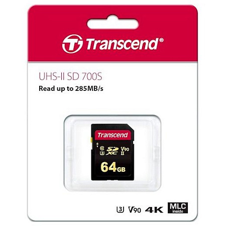 ..64GB SDXC Card (Class 10) UHS-II, U3, Transcend "TS64GSDC700S" Ultra High Speed (R/W:285/180MB/s) ..64GB SDXC Card (Class 10) UHS-II, U3, Transcend "TS64GSDC700S" Ultra High Speed (R/W:285/180MB/s)
