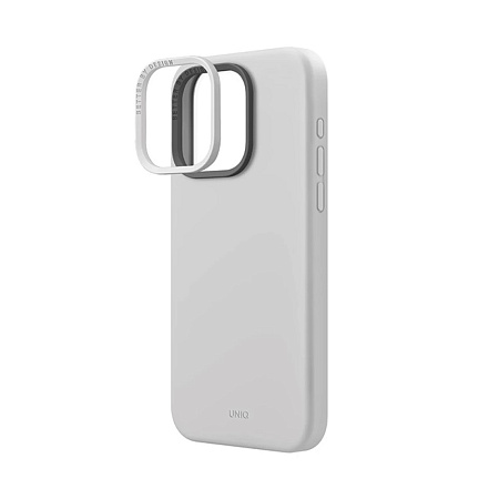 Uniq Case for iPhone 15 Pro Hybrid Magclik Charging Lino Hue, Grey Uniq Case for iPhone 15 Pro Hybrid Magclik Charging Lino Hue, Grey