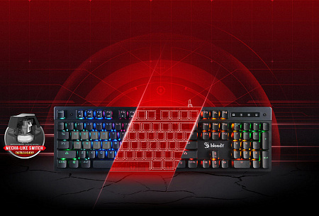 Gaming Keyboard Bloody B500N, Mecha-Like, Tackile SW, Game Mode, Macro, Fn keys, Spill-resistant, Ne Gaming Keyboard Bloody B500N, Mecha-Like, Tackile SW, Game Mode, Macro, Fn keys, Spill-resistant, Ne