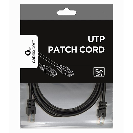3m, Patch Cord Black, PP12-3M/BK, Cat.5E, Cablexpert, molded strain relief 50u" plugs 3m, Patch Cord Black, PP12-3M/BK, Cat.5E, Cablexpert, molded strain relief 50u" plugs