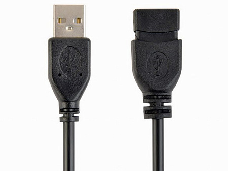 Коммуникационный кабель Cablexpert CCP-USB2-AMAF-0.15M, USB Type-A (M)/USB Type-A (F), 0,15м, Чёрный