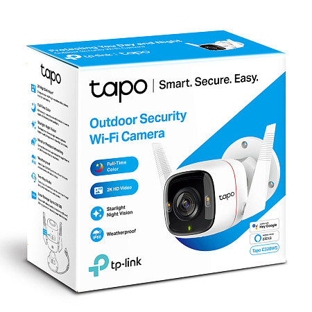 TP-Link Outdoor TAPO C320WS, 4Mpix, f/1.61, Sensor 1/3", IP66, Wi-Fi/LAN Camera TP-Link Outdoor TAPO C320WS, 4Mpix, f/1.61, Sensor 1/3", IP66, Wi-Fi/LAN Camera
