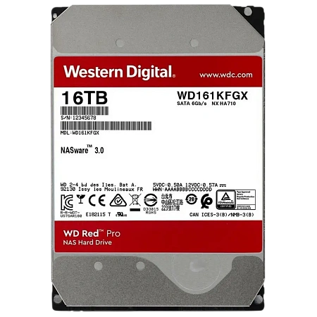 Жесткий диск Western Digital WD Red Pro, 3.5", 16 ТБ <WD161KFGX> Жесткий диск Western Digital WD Red Pro, 3.5", 16 ТБ <WD161KFGX>