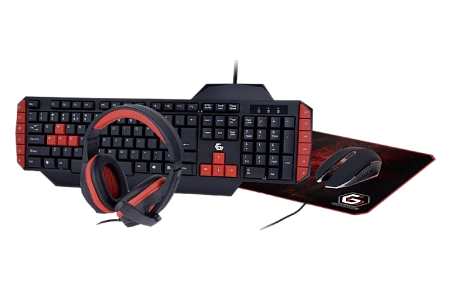 Gaming Keyboard & Mouse & Mouse Pad & Headset Gembird GGS-UMG4-02, US Layout, USB/3.5mm Gaming Keyboard & Mouse & Mouse Pad & Headset Gembird GGS-UMG4-02, US Layout, USB/3.5mm