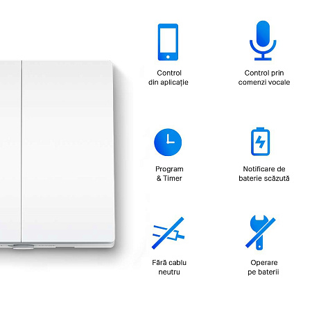 TP-Link Wireless Smart Light Switch "Tapo S220", White, 2-Gang