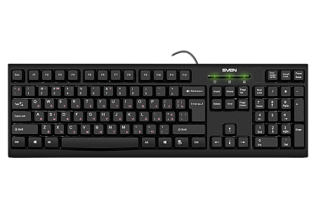 Клавиатура SVEN KB-S300, Проводное, Чёрный