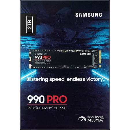.M.2 NVMe SSD 2.0TB Samsung  990 PRO [PCIe 4.0 x4, R/W:7450/6900MB/s, 1400K/1550K IOPS, 1.2PB, 3DTLC