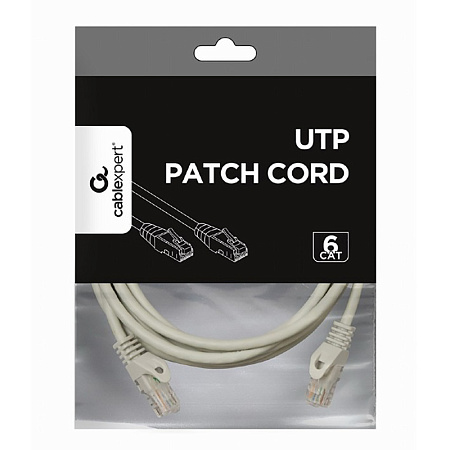 Patch Cord Cat.6U  3m, Grey, PP6U-3M, Cablexpert, Stranded Unshielded 