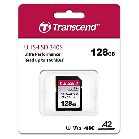 .128GB SDXC Card (Class 10) UHS-I, U3, Transcend 340S "TS128GSDC340S" (R/W:160/90MB/s) .128GB SDXC Card (Class 10) UHS-I, U3, Transcend 340S "TS128GSDC340S" (R/W:160/90MB/s)