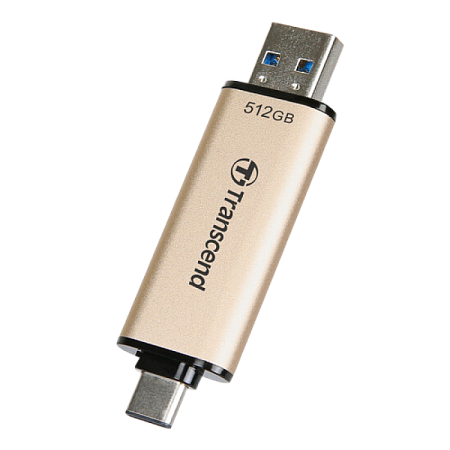  512GB USB3.1/Type-C Flash Drive  Transcend "JetFlash 930C", Gold, Classic Cap,OTG (R/W:420/400MB/s)