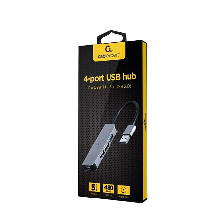 USB-концентратор Gembird UHB-U3P1U2P3-01, Серебристый