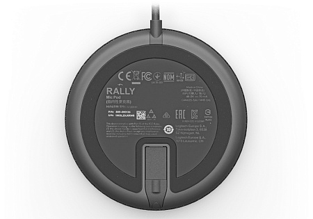 Микрофон для живого исполнения Logitech Rally Mic Pod, Проводной аналоговый, Серый