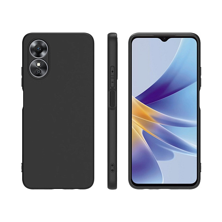 Helmet Case Liquid Silicone Oppo A17, Black Helmet Case Liquid Silicone Oppo A17, Black