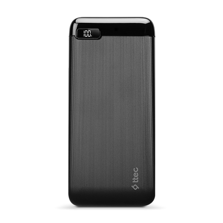 ttec Powerbank 20.000 mAh LCD Power Slim, Black ttec Powerbank 20.000 mAh LCD Power Slim, Black