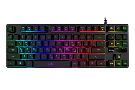 Gaming Keyboard SVEN KB-G7400, TKL, Fn keys, Backlight, WinLock, 1.8m, USB, EN/RU, Black Gaming Keyboard SVEN KB-G7400, TKL, Fn keys, Backlight, WinLock, 1.8m, USB, EN/RU, Black
