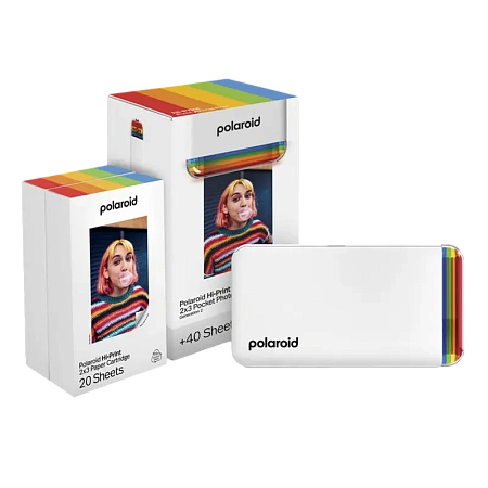 Фотопринтер Polaroid Hi-Print 2x3 Generation 2 E-Box, 54 x 86 мм, Белый