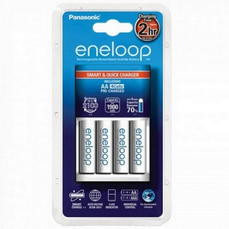 Panasonic "Smart-Quick" Charger 4-pos AA/AAA, BQ-CC55E Panasonic "Smart-Quick" Charger 4-pos AA/AAA, BQ-CC55E
