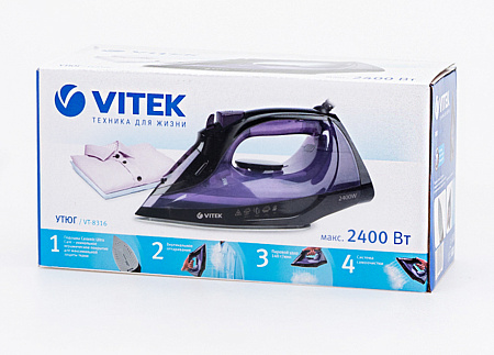 Утюг VITEK VT-8316, 2400Вт, Фиолетовый