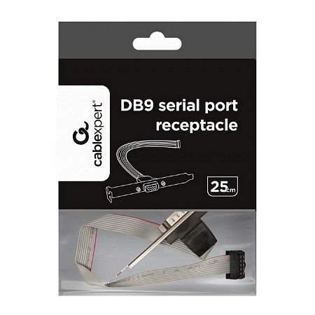 CableExpert CCDB9RECEPTACLE DB9 COM port receptacle on bracket housing, 25cm CableExpert CCDB9RECEPTACLE DB9 COM port receptacle on bracket housing, 25cm