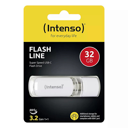 Intenso® USB Drive 3.2 Gen 1x1 (5 Gbit/s, USB-C) Flash Line 32 GB, White Intenso® USB Drive 3.2 Gen 1x1 (5 Gbit/s, USB-C) Flash Line 32 GB, White