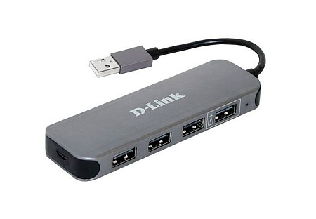 USB-концентратор D-Link DUB-H4, Серый