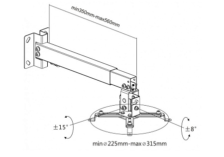 Ceiling/Wall Mount Reflecta, "TAPA" Universal White, 430-650mm, max.load 20kg, 23054 Ceiling/Wall Mount Reflecta, "TAPA" Universal White, 430-650mm, max.load 20kg, 23054