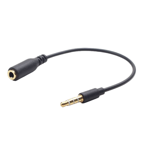 Аудио адаптер Cablexpert CCA-419, 3.5mm 4-pin (M) - 3.5mm 4-pin (F), 0,18м, Чёрный