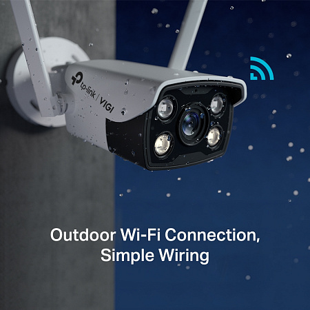 TP-Link Bullet Outdoor Network Camera "VIGI C340-W", 4mm, 4MP, Wi-Fi, Full-Color, IP66