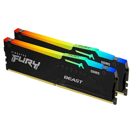 Оперативная память Kingston FURY Beast RGB, DDR5 SDRAM, 6400 МГц, 32 ГБ, KF564C32BBEAK2-32 Оперативная память Kingston FURY Beast RGB, DDR5 SDRAM, 6400 МГц, 32 ГБ, KF564C32BBEAK2-32