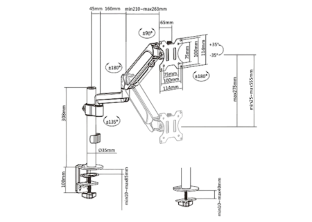 Table/desk 1-display mounting "MA-DA1P-01" Gembird (rotate,tilt,swivel),17”-32”,up to 9 kg,VESA:75x7 Table/desk 1-display mounting "MA-DA1P-01" Gembird (rotate,tilt,swivel),17”-32”,up to 9 kg,VESA:75x7