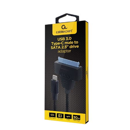 Adapter Cablexpert "AUS3-03", USB 3.0 Type-C male to SATA 2.5'' drive adapter Adapter Cablexpert "AUS3-03", USB 3.0 Type-C male to SATA 2.5'' drive adapter