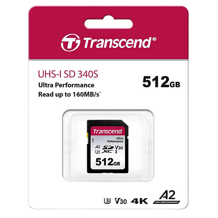 .512GB SDXC Card (Class 10) UHS-I, U3, Transcend 340S "TS512GSDC340S" (R/W:160/90MB/s) .512GB SDXC Card (Class 10) UHS-I, U3, Transcend 340S "TS512GSDC340S" (R/W:160/90MB/s)