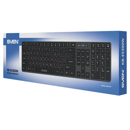 Клавиатура SVEN E5300W, Беспроводное, Чёрный
