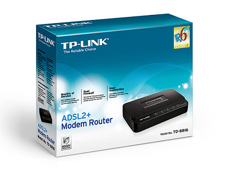 ADSL Router TP-LINK "TD-8816", 1xEthernet port, ADSL/ADSL2/ADSL2+, Splitter, Annex A ADSL Router TP-LINK "TD-8816", 1xEthernet port, ADSL/ADSL2/ADSL2+, Splitter, Annex A