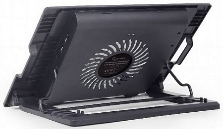 Notebook Cooling Pad Gembird NBS-1F17T-01, up to 17'', 1x150 mm fan, Adjustable angle, LED light Notebook Cooling Pad Gembird NBS-1F17T-01, up to 17'', 1x150 mm fan, Adjustable angle, LED light
