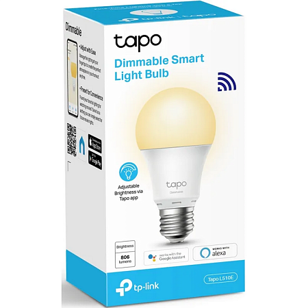 TP-LINK "Tapo L510E", Smart Wi-Fi LED Bulb with Dimmable Light, 2700K, 806lm TP-LINK "Tapo L510E", Smart Wi-Fi LED Bulb with Dimmable Light, 2700K, 806lm