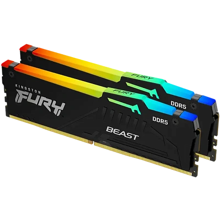 Оперативная память Kingston FURY Beast RGB, DDR5 SDRAM, 6000 МГц, 16Гб, KF560C30BBEAK2-16 Оперативная память Kingston FURY Beast RGB, DDR5 SDRAM, 6000 МГц, 16Гб, KF560C30BBEAK2-16