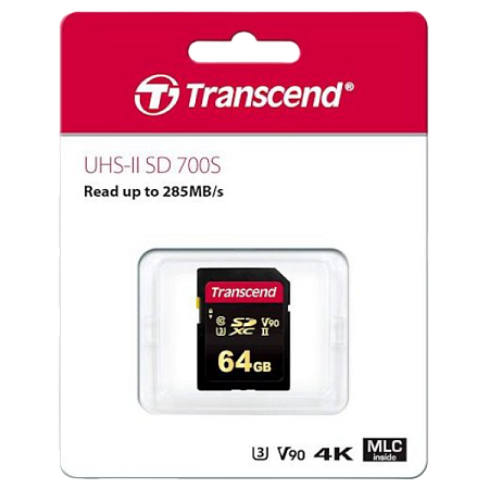 ..64GB SDXC Card (Class 10) UHS-II, U3, Transcend "TS64GSDC700S" Ultra High Speed (R/W:285/180MB/s) ..64GB SDXC Card (Class 10) UHS-II, U3, Transcend "TS64GSDC700S" Ultra High Speed (R/W:285/180MB/s)