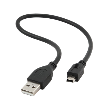 Кабель для передачи данных Cablexpert CCP-USB2-AM5P-1, USB Type-A (F)/Mini-USB, 0,3м, Чёрный