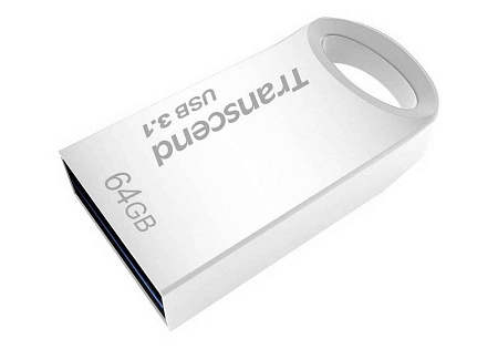  64GB USB3.1 Flash Drive Transcend "JetFlash 710S", Silver, Metal Case, Ultra-Slim (R/W:90/30MB/s)