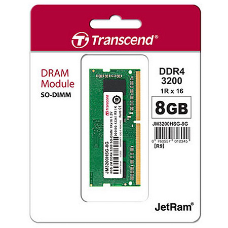 .8GB DDR4- 3200MHz SODIMM Transcend PC25600, CL22, 260pin DIMM 1.2V .8GB DDR4- 3200MHz SODIMM Transcend PC25600, CL22, 260pin DIMM 1.2V