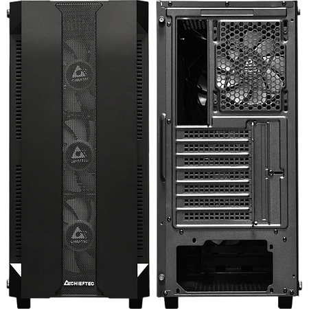 Case ATX Chieftec HUNTER, w/o PSU, 0.5mm, 4x120mm ARGB fans, ARGB Hub, Front Mesh, Tempered Glass, 2