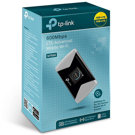 Mobile LTE Wi-Fi AC Dual Band Mini Router TP-LINK "M7650", 1200Mbps, 3000mAh, MicroSD Mobile LTE Wi-Fi AC Dual Band Mini Router TP-LINK "M7650", 1200Mbps, 3000mAh, MicroSD