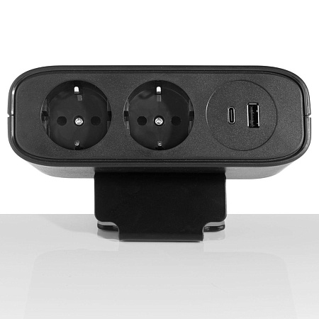 Omni Power Socket, EU Plug, 2 Socket, 1 USB, 1 Type-C, Black Omni Power Socket, EU Plug, 2 Socket, 1 USB, 1 Type-C, Black